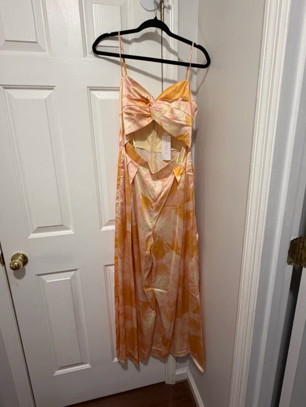 Strappy Peach-Orange Cutout Jumpsuit